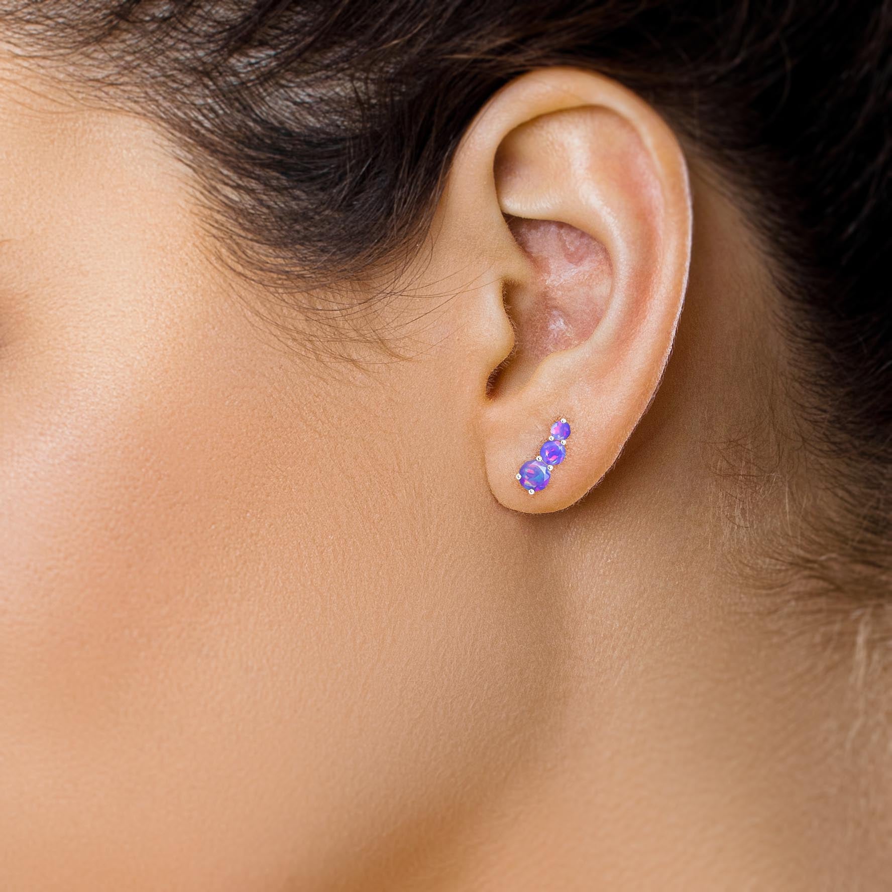Lavender Opal Earring