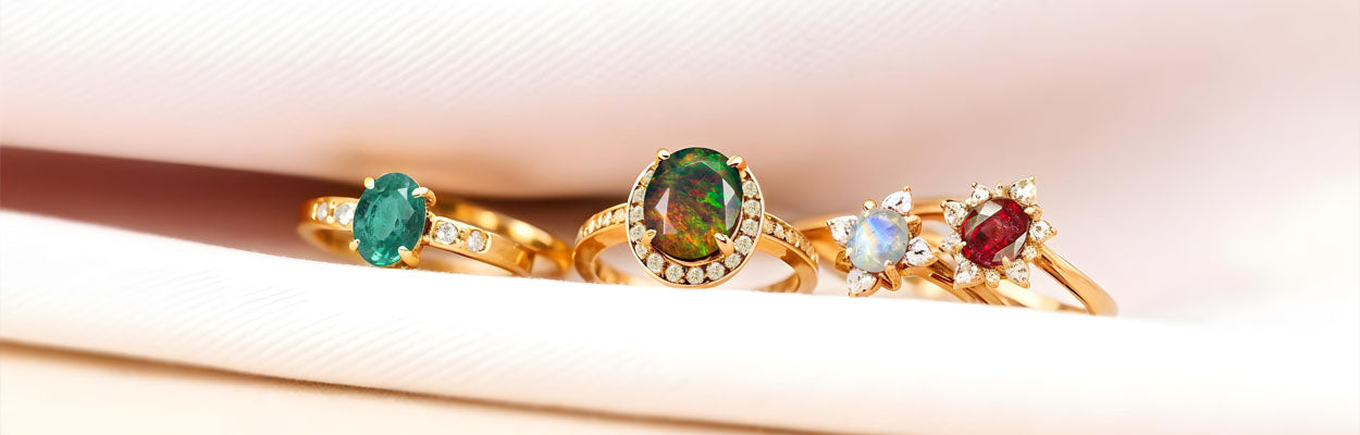 Gold and Silver Gemstone Ring