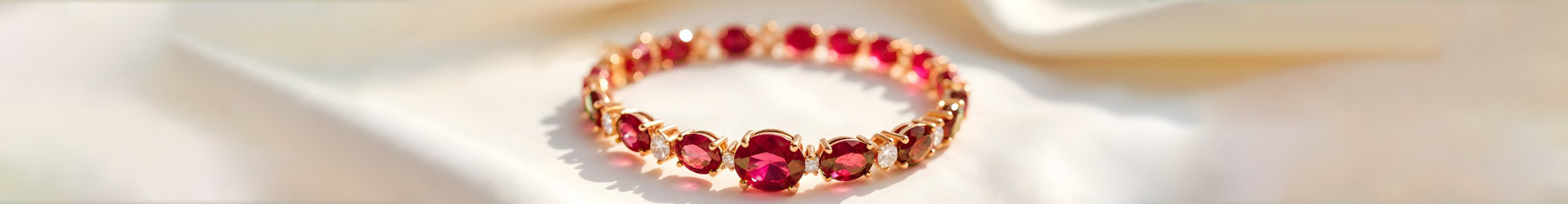 Gold and Silver Ruby Bracelet