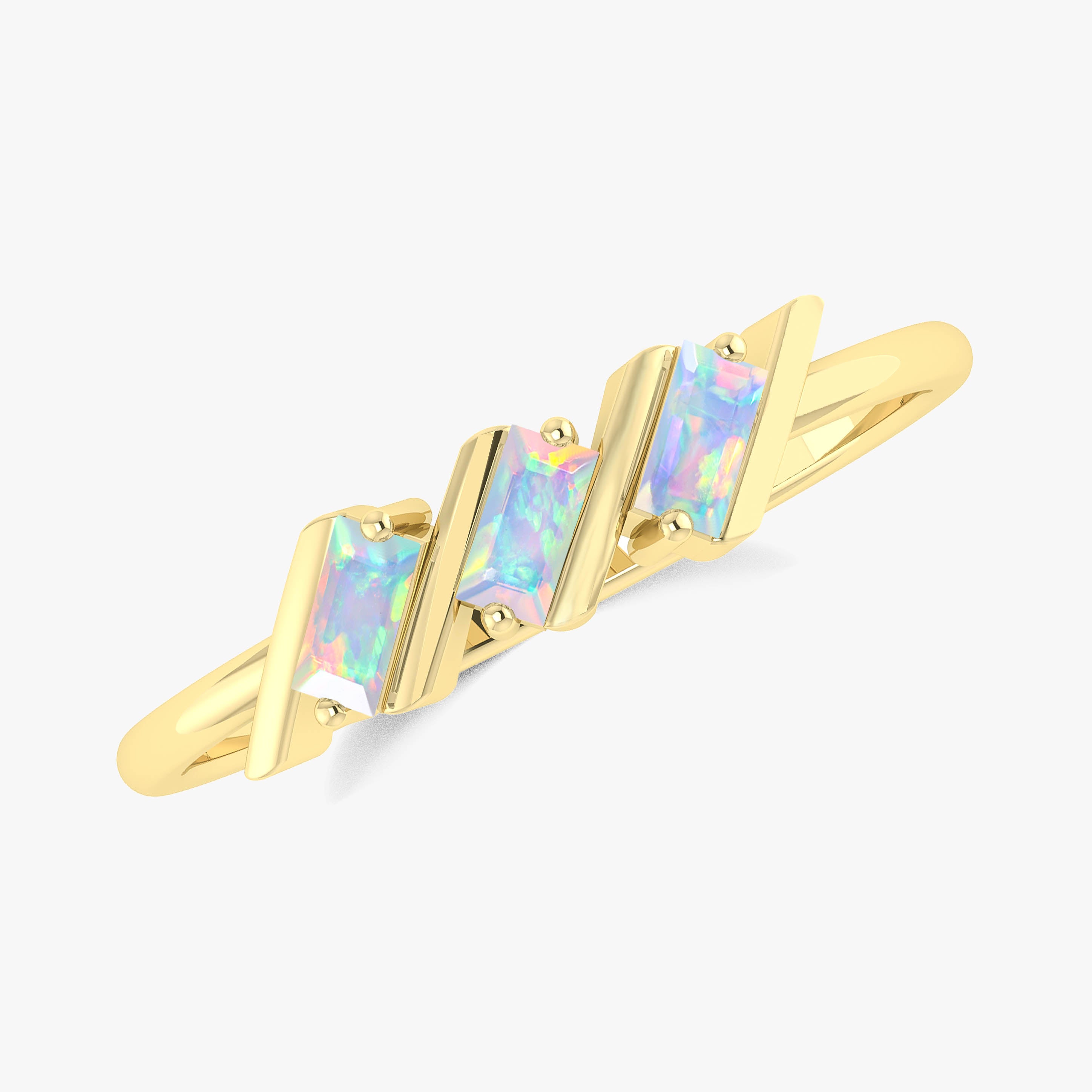 Triple Stone White Opal Ring2