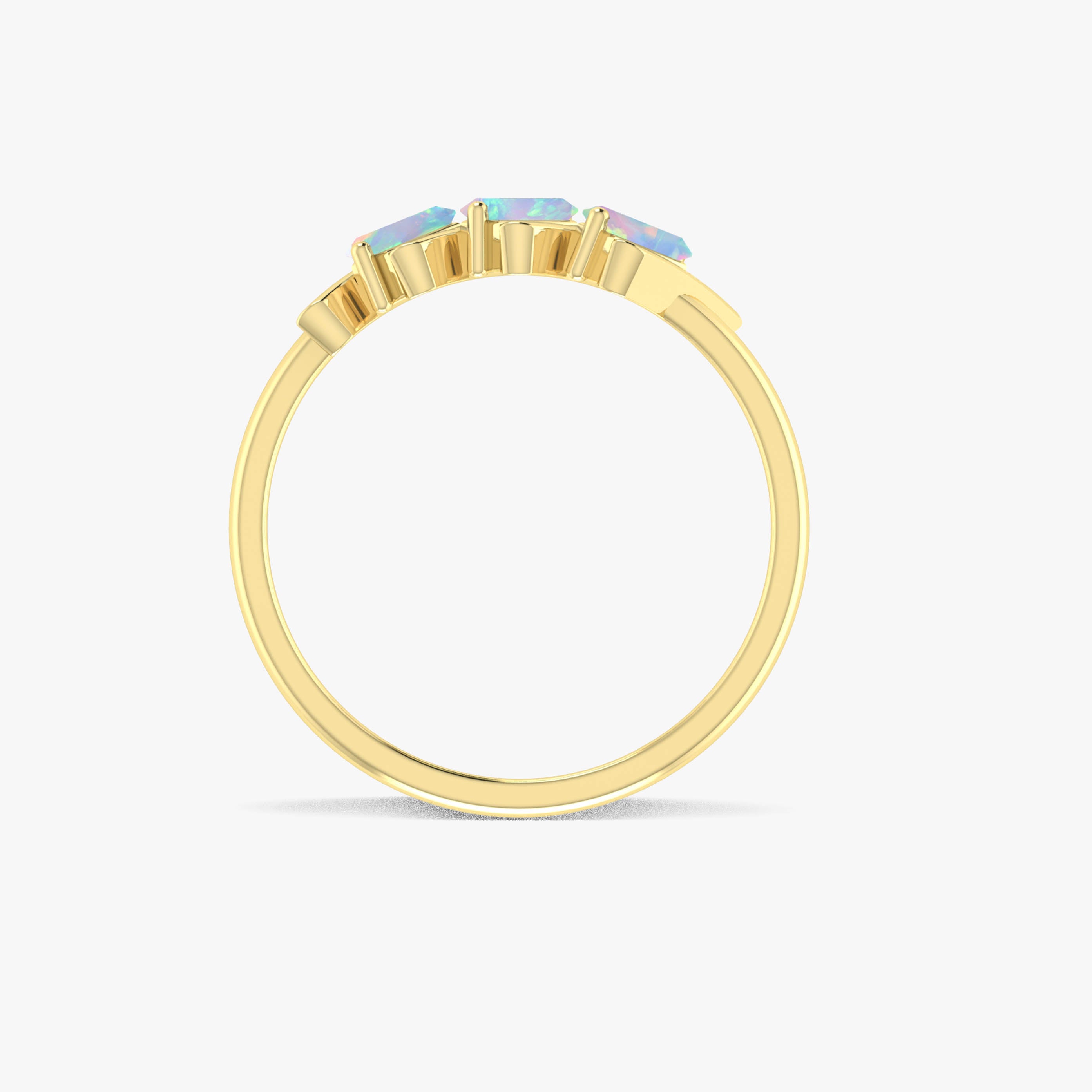 Triple Stone White Opal Ring4