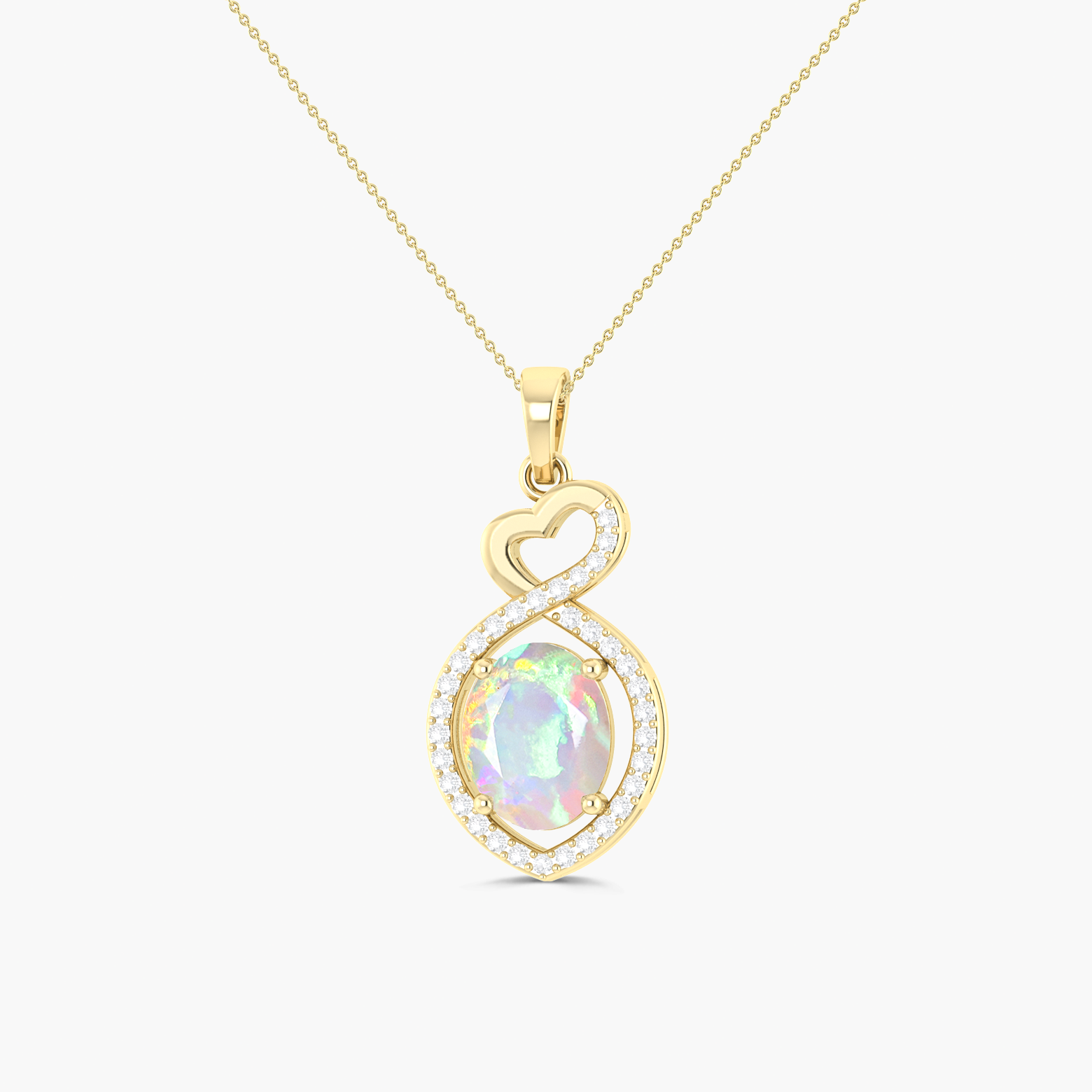 White Opal Pendant Infinity