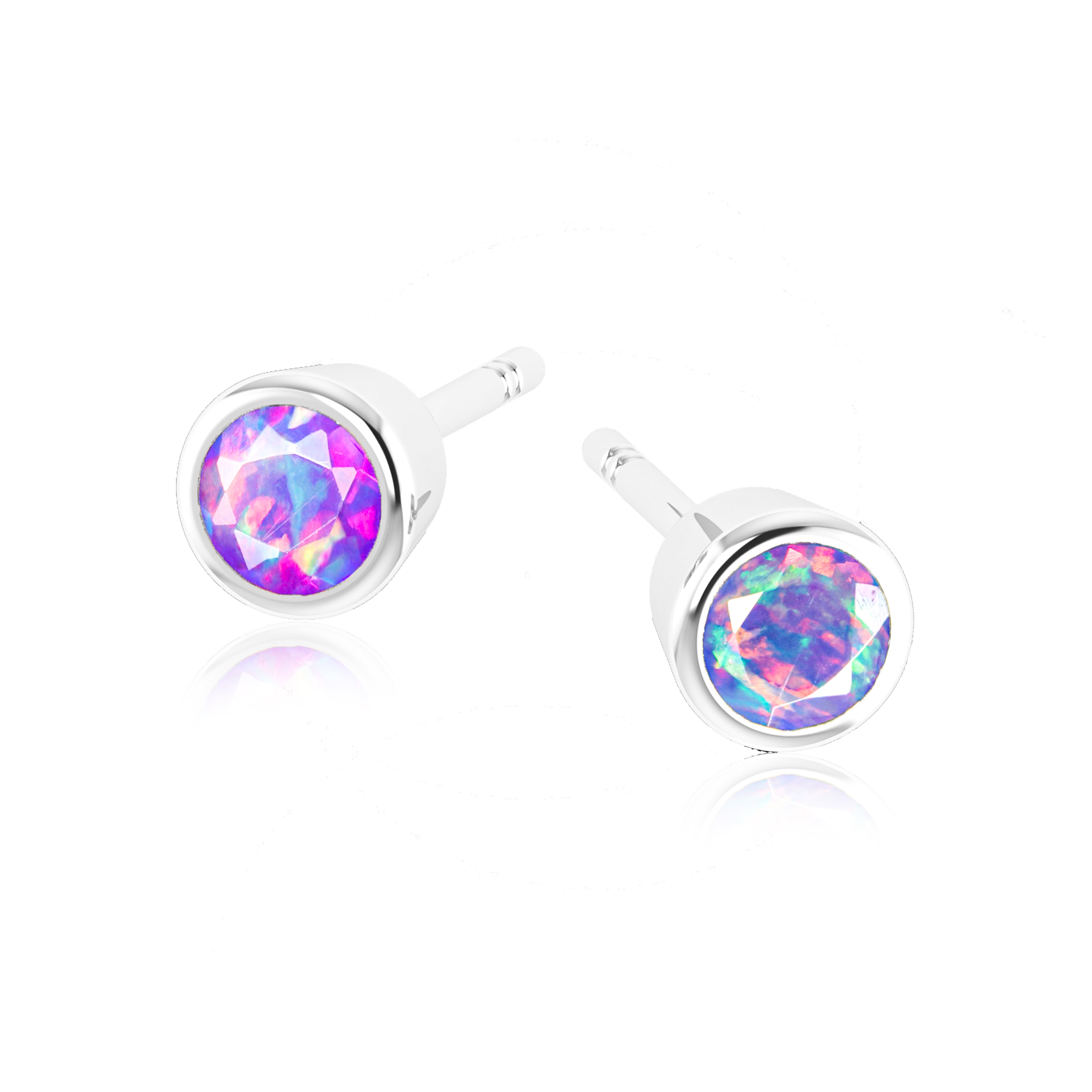 Lavender Opal Stud Earring