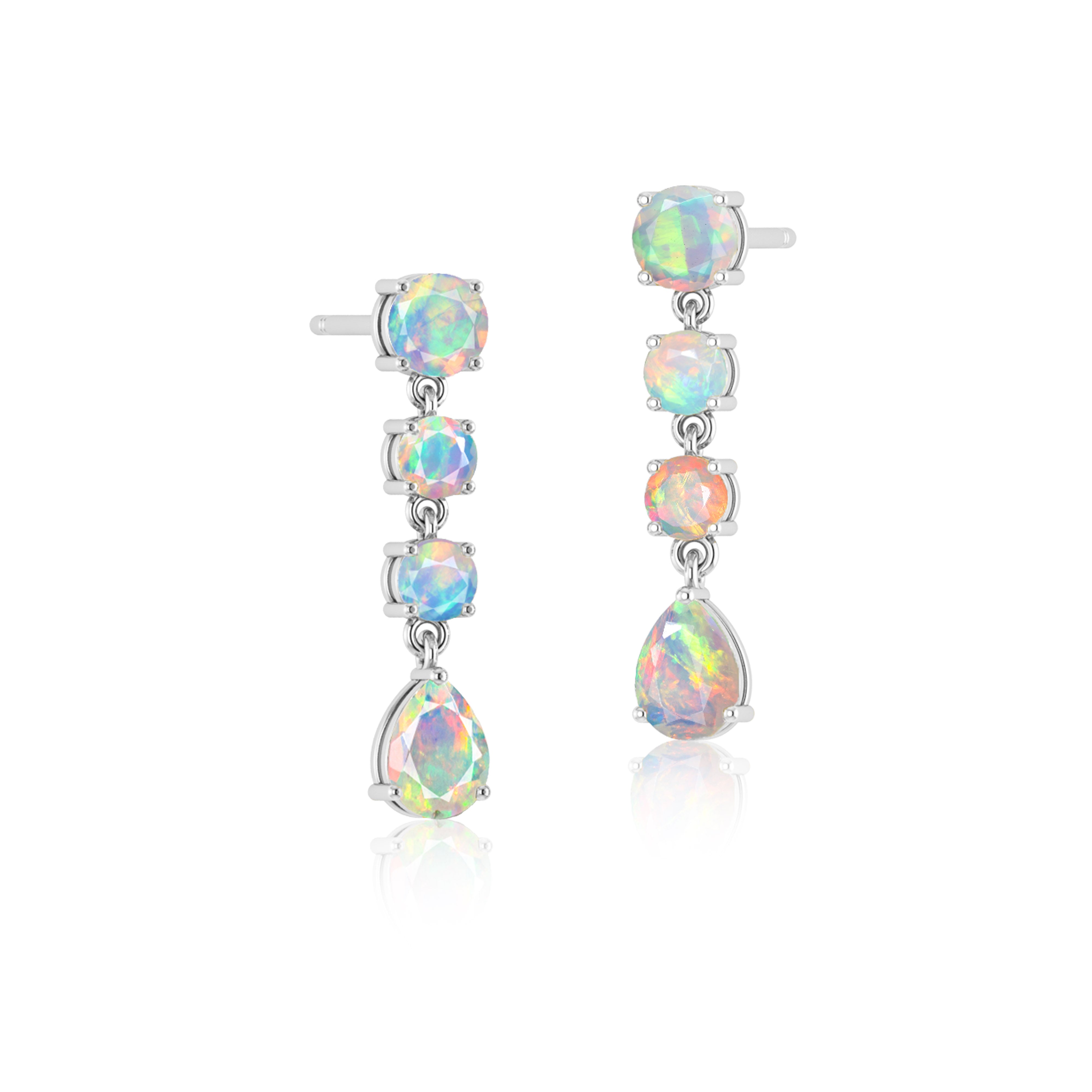 Blue Fire Opal Stone Stud Earring