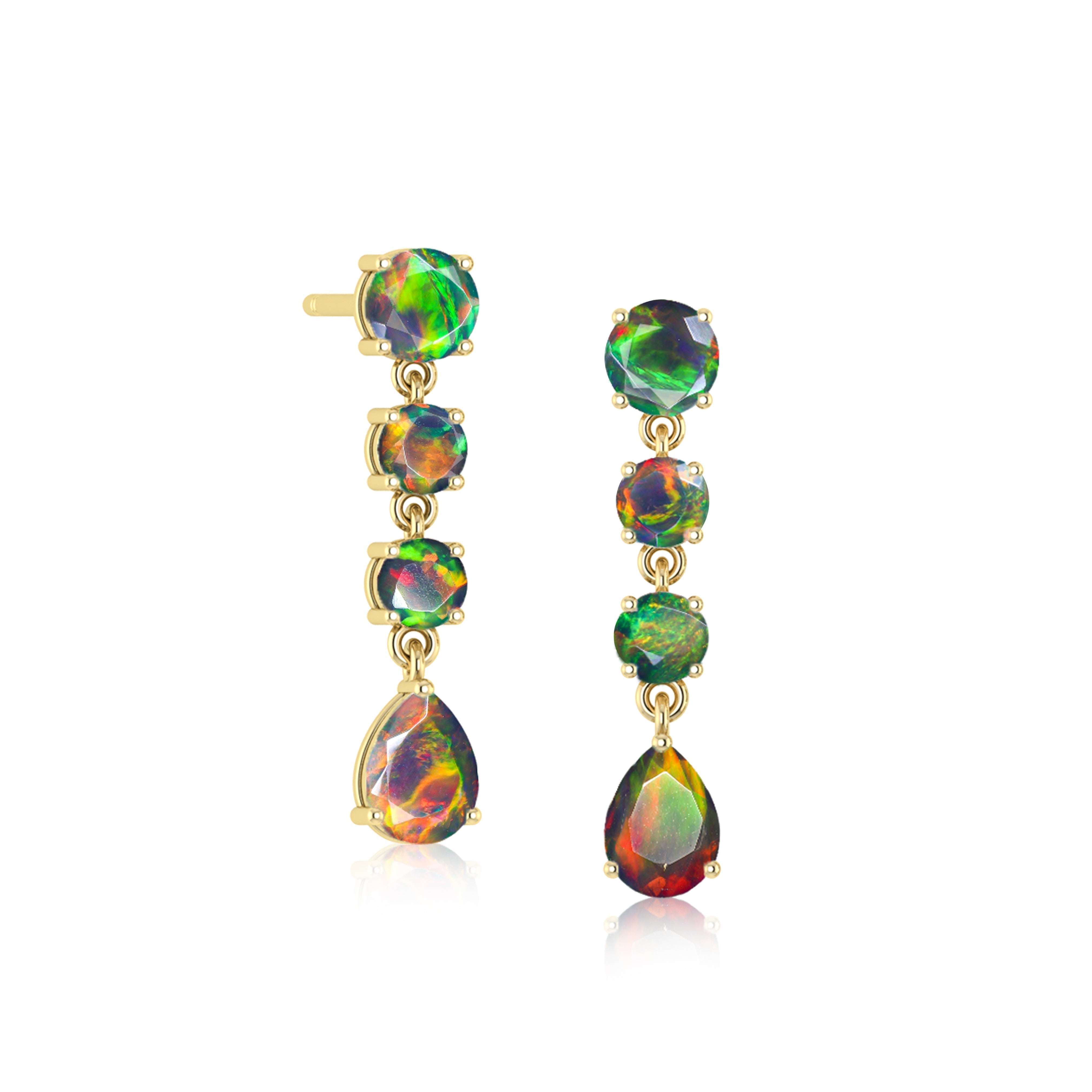 Blue Fire Opal Stone Stud Earring