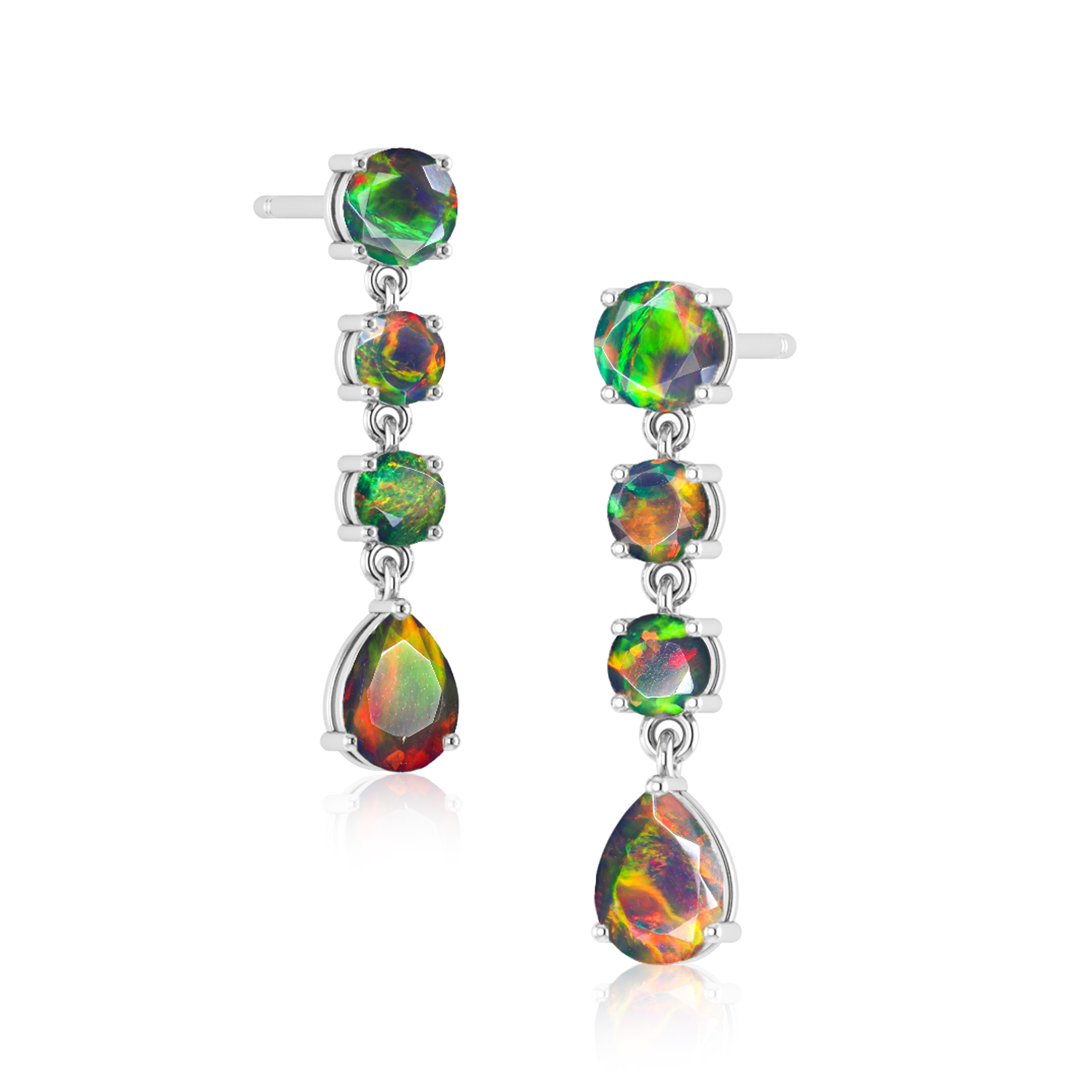 Blue Fire Opal Stone Stud Earring