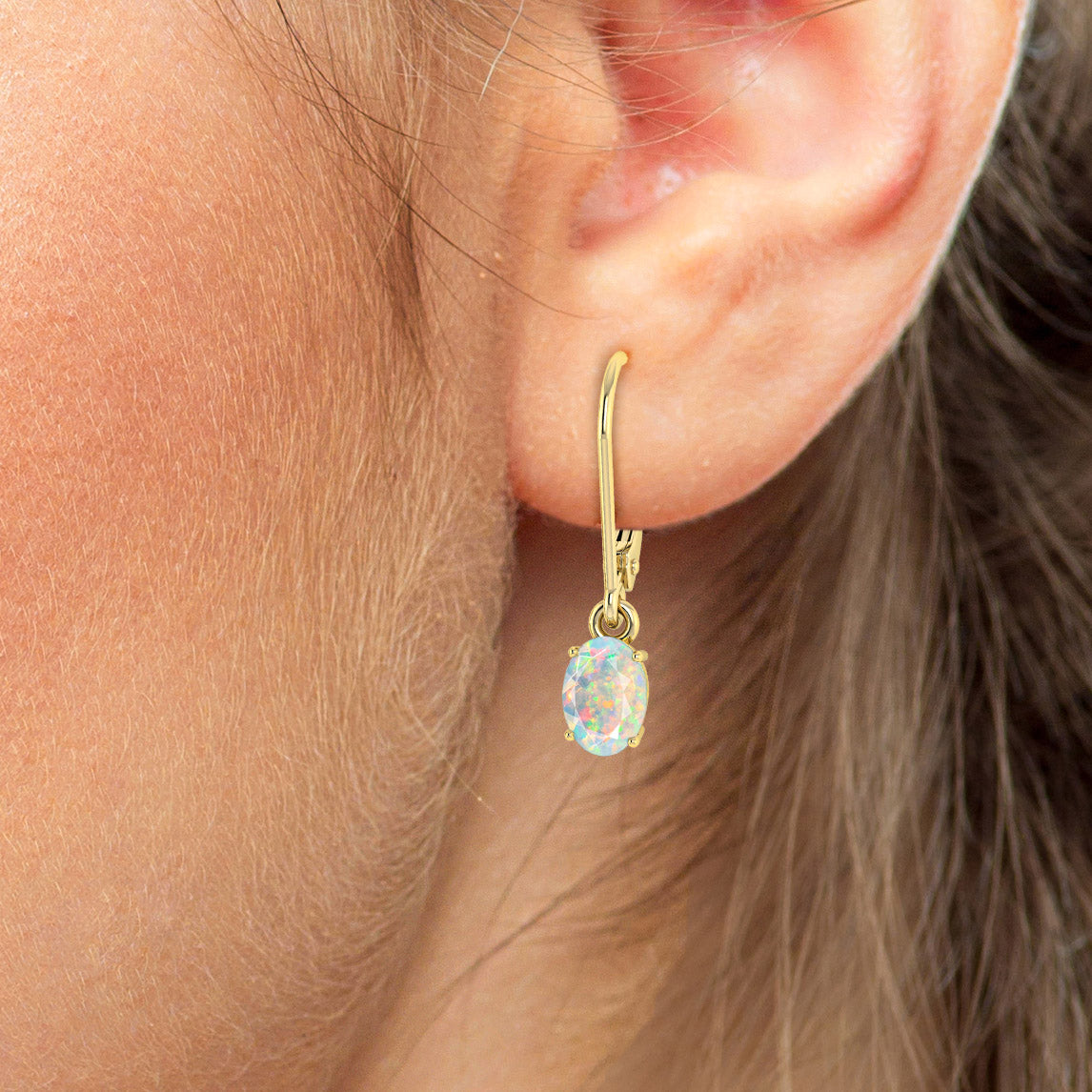 White Opal Earring