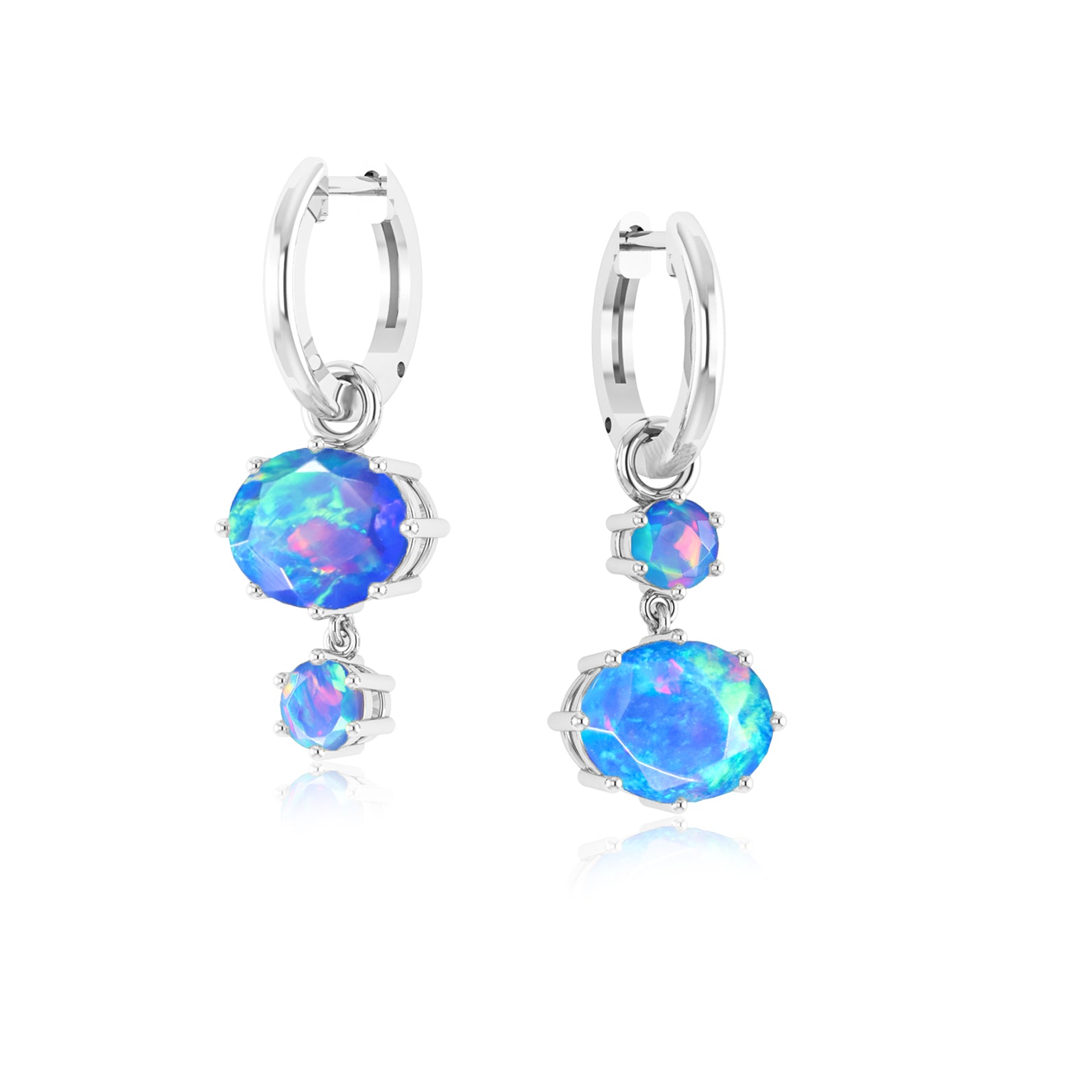 Blue Opal Silver Earring