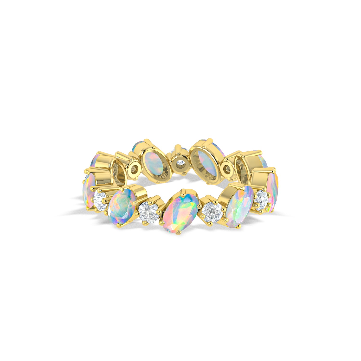 White Opal Gold Ring Online