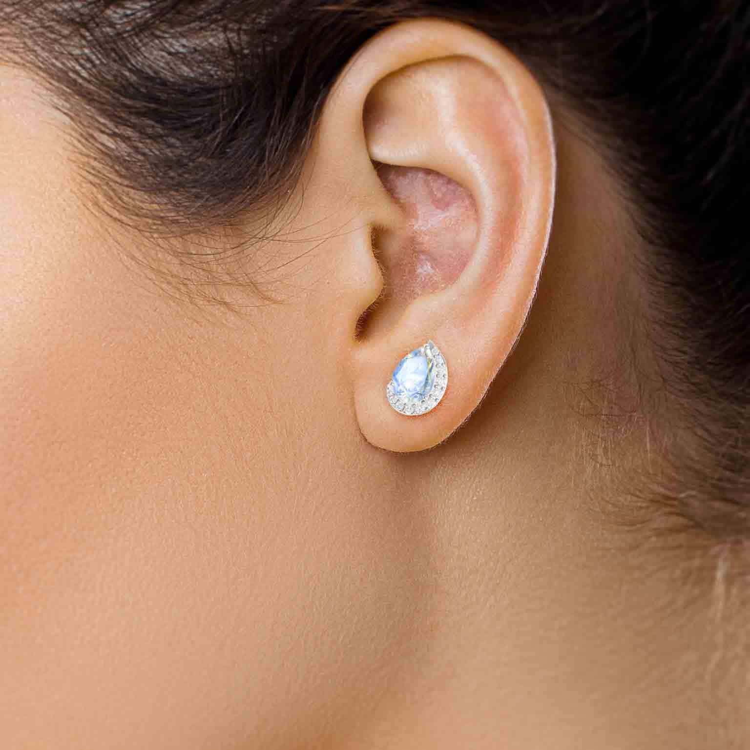 Moonstone Stud Earring