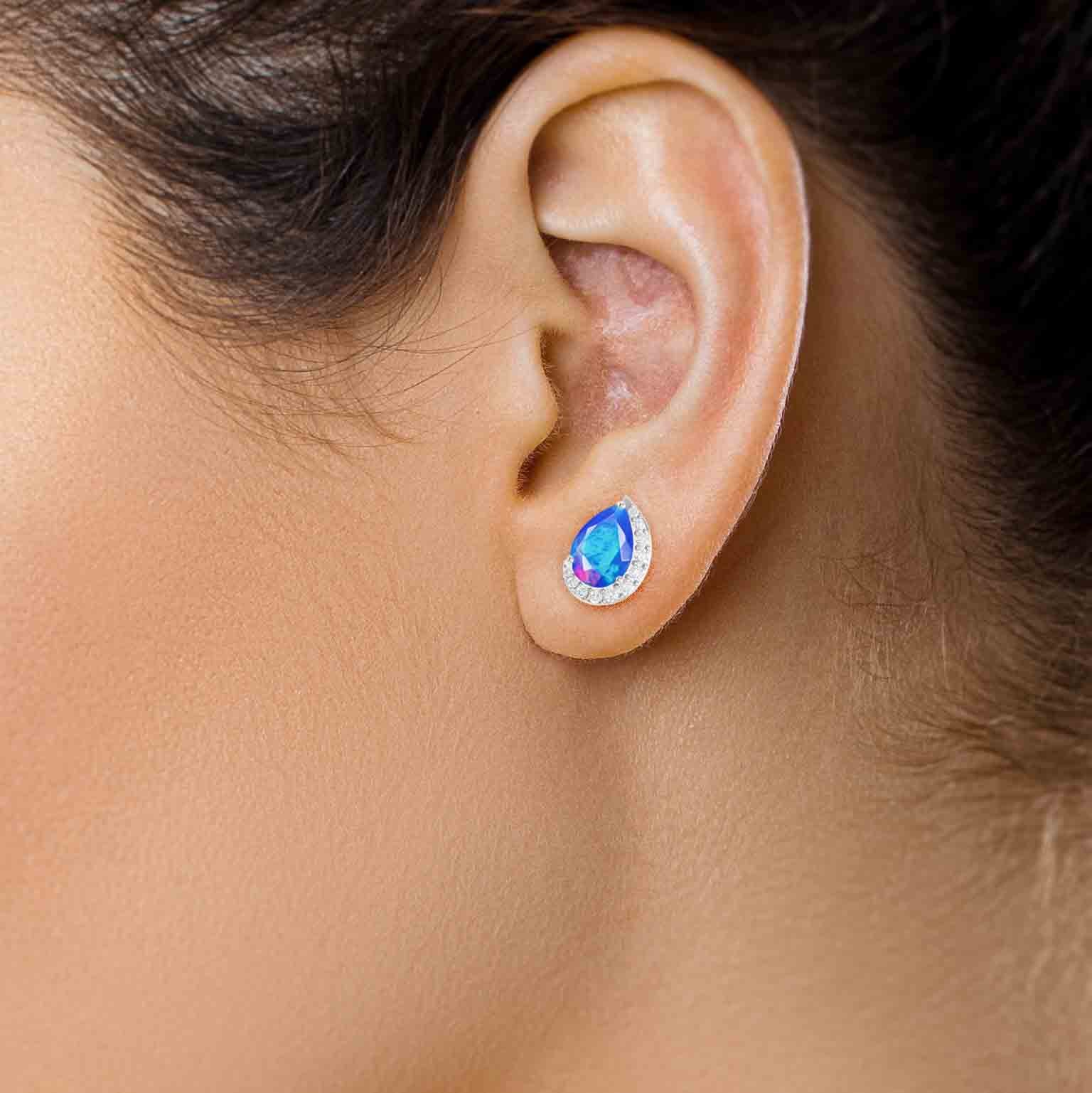 Pear Opal Earring