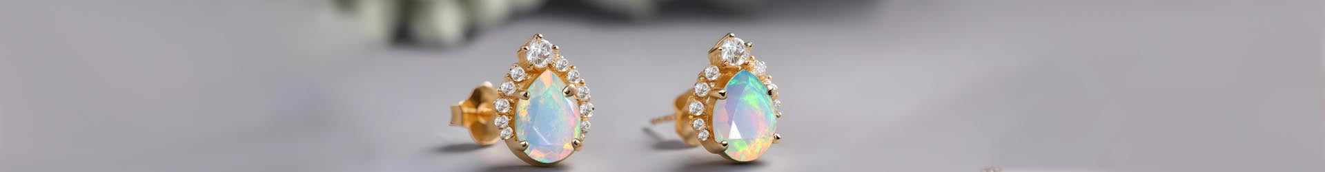 Gold and Silver Opal Earring